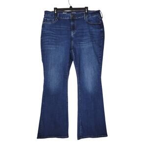 a.n.a High Rise Flare Jeans Womens Plus 18W Dark Wash Blue Stretch Denim Boho